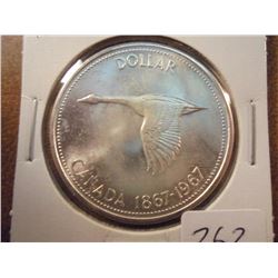 1967 FLYING GOOSE SILVER DOLLAR UNC