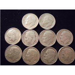 10 ASSORTED SILVER ROOSEVELT DIMES