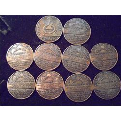 10-RARELY SEEN FUGIO 4 CARDINAL VIRTUES TOKENS
