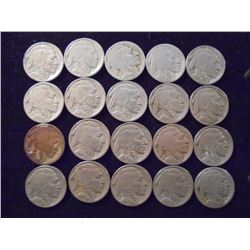 20 ASSORTED 1930'S BUFFALO NICKELS