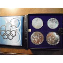 1976 MONTREAL CANADA SILVER PROOF 4 COIN SET CONTAINS: 2-$5 AND 2-$10 COINS, ORIGINAL ROYAL CANADIAN