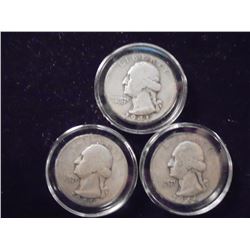 1941,41 & 1946 WASHINGTON SILVER QUARTERS