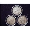 Image 1 : 1941,41 & 1946 WASHINGTON SILVER QUARTERS