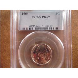 1964 JEFFERSON NICKEL PCGS PR67