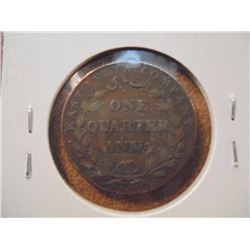 1835 EAST INDIA COMPANY ONE QUARTER ANNA