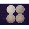 Image 1 : 4 ASSORTED 1890'S SEATED LIBERTY DIMES