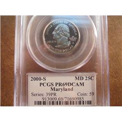 2000-S MARYLAND QUARTER PCGS PR69 DCAM
