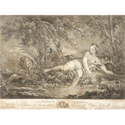 Daulle, Jean (Abbenille, 1703 - Paris, 1763) A meglepett fürdozo (Francois Boucher után), 1760…
