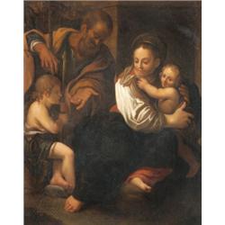 Schedoni (Schidone) Bartolomeo után, 17. sz. (1570 - 1615) Szent Család Keresztelo Szent Jánossal…