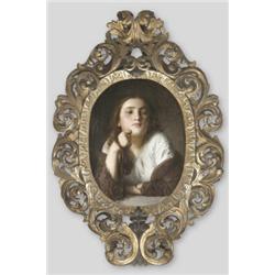 Reiter, Johann Baptist (Urfahr, 1813 - Bécs, 1890) Álmodozó leány…
