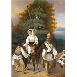 Szkicsák Klinovszky István (Pest, 1820 - Budapest, 1880 körül) Vásárba induló oláh család (Barabá…