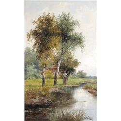 Robert, W. jelzéssel, 1900 körül  Vízparton…