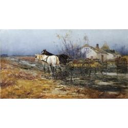 Pataky László (Brád, 1857 - Alvincz, 1912) osz a pusztán…