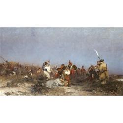 Greguss Imre (Zayugróc, 1856 - Budapest, 1910) Mulatozó táborozók…