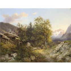 Passy, Andreas (Bécs, 1810 - ?) Alpesi táj, 1837…