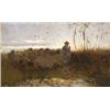 Image 1 : K. Spányi Béla (Pest, 1852 - Budapest, 1914) Hazatéro birkanyáj…