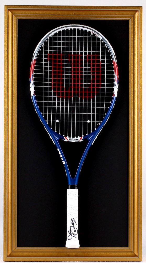 Jimmy Connors Signed 17x31 Custom Framed Tennis Racket Display (PSA COA)