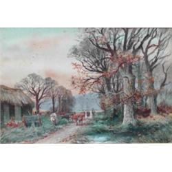 H C Fox (1855-1929); A framed and glazed watercolour depicting...