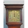 Image 1 : An antique oak longcase clock with square brass dial signed...