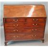 Image 1 : A good George III mahogany bureau with strung sloping fall...