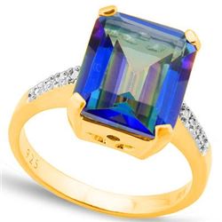 Natural Ocean Mystic & Diamond Ring 5.82 carats