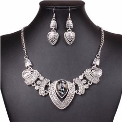 Tibet Silver Tribal Heart Love Pendant Necklace Earring