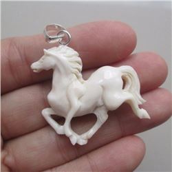 Hand Craved Running Horse Pendant