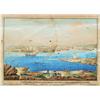 Image 1 : ESCUELA ESPAÑOLA, H. 1800"Vista del puerto de Mahon, desde la entrada asta la fin" Acuarela con t...
