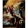 Image 1 : ESCUELA ROMANA, FF. S. XVII."Aparición de S. Agustín a Sta.Teresa" Óleo/cobre. 49,5 x 40 cms....