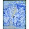 Image 1 : MANUEL COLMEIRO ( Pontevedra, 1901-1999)."Mercado en Azul" Óleo/lienzo. 73 x 60,5 cms.Firmado en...