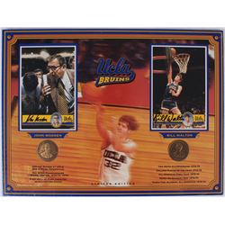 Bill Walton & John Wooden Signed UCLA 12x16 Limited Edition Display with Bronze Coins (Optimum Group