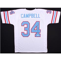 Earl Campbell Signed Oilers Jersey Inscribed  HOF 91  (JSA COA)