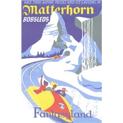 Disneyland 12" x 18" Official "Matterhorn Bobsleds" Attraction Poster Art