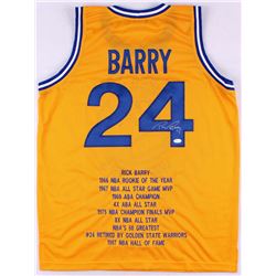 Rick Barry Signed Warriors Career Highlight Stat Jersey (JSA COA)