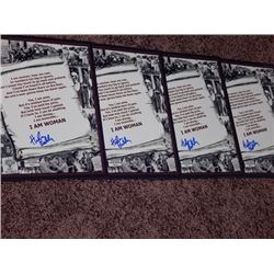 Lot of 4 Helen Reddy Signed Lyric Pages