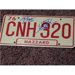 Tom Wopat John Schneider Signed Replica License Tag Dukes of Hazzard