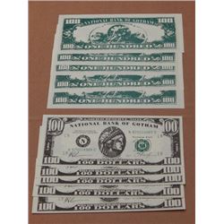 Lot of 10 Screen Used "Batman Forever" Bank Notes