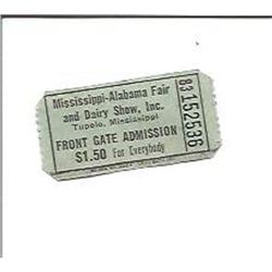 1 Ticket To The Mississippi-Alabama Fair Elvis Breakout Concert