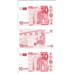 Lot of 3 Screen Used Prop Euro Bank Notes from "Now You See Me"