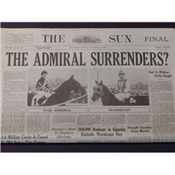 RARE Screen Used Prop Newspaper from "Seabiscuit"