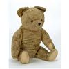 Image 1 : An English 1930s golden plush teddy bear known as "Hugo", with wood-wool stuffed centre-seam body...
