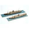 Image 1 : Two cased waterline models of the passenger/freight ships "Karanja" of London and "Asia" of Liver...