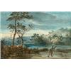 Image 1 : Burgess,, Fishing on the river bank,, watercolour,, bears signature lower right,, 21.5 x...
