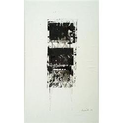 Lynn Chadwick (b. 1914),, Abstract study in black, grey and brown,, printing ink, watercolour...