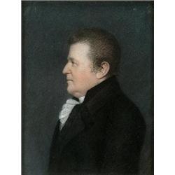 English School (19th century),, Portrait of a gentleman, half length in profile, believed to be...