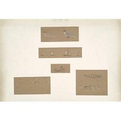 Attributed to William Turner of Oxford (1789-1862),, Studies of seagulls and fishing vessels; f...