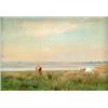 Image 1 : English School (20th century),, Cattle grazing beside an estuary,, oil on panel,, signed in...
