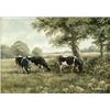 Image 1 : Glynn Williams, 20th century,, Cattle grazing beneath a tree;, Cattle paused beside a gate,<b...