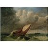 Image 1 : J** W** (late 19th century),, Seascape with French fishing vessel,, oil on canvas,, signed...