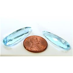 21 ct & up Aquamarine Long Pear Shaped ctw 21.31 2Pcs